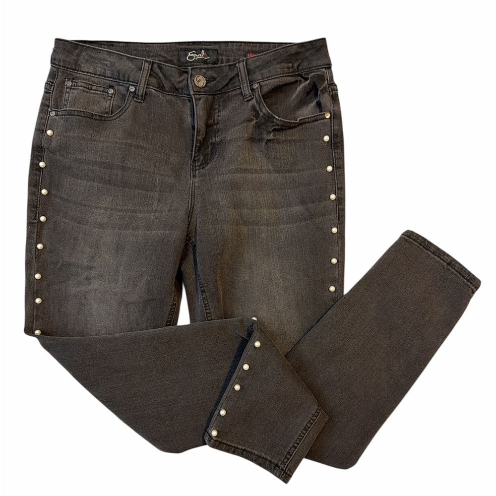 Earl Black Jeans with Pearl Accents Sz 10